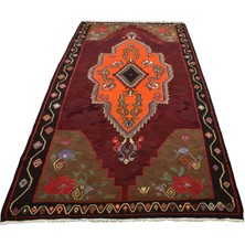 Kilim Antik El Dokuma Yün Yörük Bayburt Kilimi 0046 - Yeni - Çok Renkli