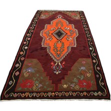 Kilim Antik El Dokuma Yün Yörük Bayburt Kilimi 0046 - Yeni - Çok Renkli