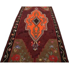 Kilim Antik El Dokuma Yün Yörük Bayburt Kilimi 0046 - Yeni - Çok Renkli
