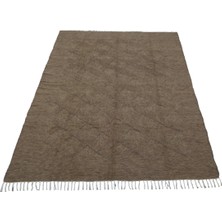 Kilim Antik El Dokuma Yün Tek Renk Çift Kişilik Tiftik Siirt Battaniyesi 0039 - Yeni - Açık Kahverengi