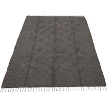 Kilim Antik El Dokuma Yün Tek Renk Çift Kişilik Tiftik Siirt Battaniyesi 0041 - Yeni - Gri