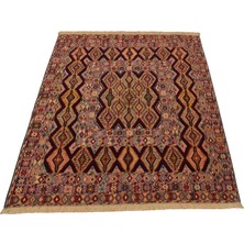 Kilim Antik El Dokuma Yün Ince Sumak Iran Acem Kilimi 0048 - Yeni - Çok Renkli