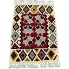 Kilim Antik El Dokuma Yün Pınarbaşı Kayseri Kilimi 0050 - Yeni - Çok Renkli