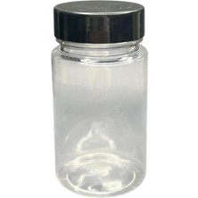 Zylan Ambalaj 150 ml Şeffaf  Tablet Şişesi Siyah Kapak, 24 Adet, Tablet Şişesi, Ecza Şişesi, Kozmetik Şişe