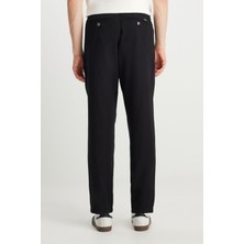 Regular Fit Normal Kesim Yumuşak Dokulu Siyah Pantolon