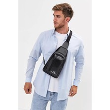 Mediterian Siyah USB Kulaklık ve Çapraz Bodybag, Şık ve Pratik Günlük Kullanım Seti