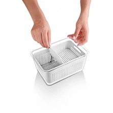 Arar Home 2'li 5 Litre Süzgeçli Bölmeli Organizer Buzdolabı Hava Geçirmez Saklama Kabı