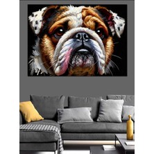 Üzgün Bulldog Portresi Dekoratif Kanvas - Mdf Ahşap Tablo