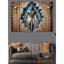 Mısır Firavunu Duvarı Dekoratif Kanvas - Mdf Ahşap Tablo