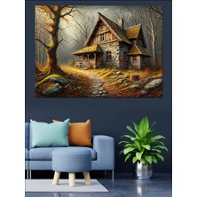 Gizemli Orman Evi Dekoratif Kanvas - Mdf Ahşap Tablo