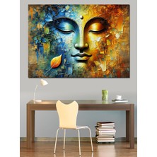 Soyut Renkli Buda Yüzü Dekoratif Kanvas - Mdf Ahşap Tablo