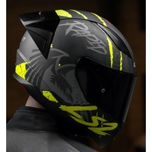 Ls2 Rapıd 2 Race Raven Neon Sarı Kapalı Motosiklet Kaskı Siyah Camlı