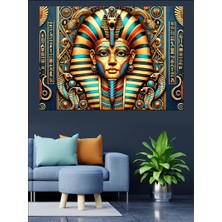 Altın Firavun Maskesi Dekoratif Kanvas - Mdf Ahşap Tablo