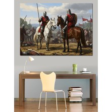 Atlı Savaşçılar ve Tarih Dekoratif Kanvas - Mdf Ahşap Tablo