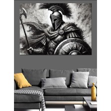 Savaş Zırhı Içinde Karanlık Şövalye Dekoratif Kanvas - Mdf Ahşap Tablo