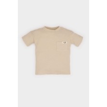 DeFacto Bisiklet Yaka Waffle Kısa Kollu Tişört Erkek Bebek C2208A525SM