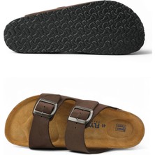 Fly Soft Milano Deri Erkek Terlik Kahverengi