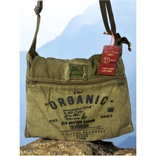 Mediterian Haki unisex günlük şık çanta, sırt, okul, gezi ve kamp için 36x30cm