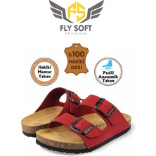 Fly Soft Milano Deri Çocuk Terlik Kırmızı