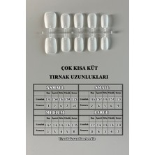 Easy Beauty 100 Adet Jel Tips SMALL Beden KÜT ÇOK KISA Takma Tırnak Seti. Özel Kutuda. Yapıştırıcı Hediyeli