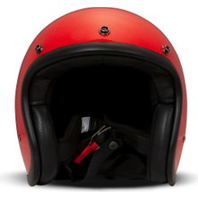 Jet Retro Red Açık Motosiklet Kaskı