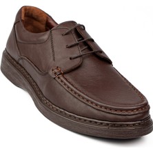 Komcero 1627 Bağcıklı Kahverengi Deri Erkek Günlük Ayakkabı