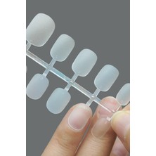 Easy Beauty 100 Adet Jel Tips MEDIUM OVAL-KARE KISA Takma Tırnak Seti. Özel Kutuda ve Yapıştırıcı Hediyeli