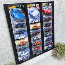 Premium Kart Rafı Hot Wheels , Matchbox Uyumlu Kart Koleksiyoner Doğal Ahşap Sergileme Vitrini