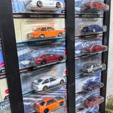 Premium Kart Rafı Hot Wheels , Matchbox Uyumlu Kart Koleksiyoner Doğal Ahşap Sergileme Vitrini