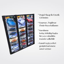 Premium Kart Rafı Hot Wheels , Matchbox Uyumlu Kart Koleksiyoner Doğal Ahşap Sergileme Vitrini