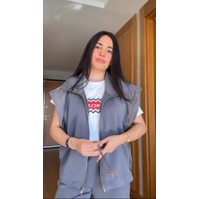 Qimya Butik Egzotik Asortik Kadın Paraşüt Detaylı Oyshoo Yelekli Takım