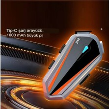 Ensiga Güçlü Batarya Bluetooth Motosiklet Intercom Kask Kulaklık Bt5.3 Stereo Su Geçirmez Kulaklık