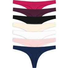 Cottonhill Basic Lazer Kesim Tanga Külot 7'li Paket - 2 Renkli %80 Polyamid %20 Likra Malzeme