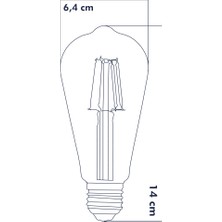Heka LED E27 ST64 Ampul 6W 2500K (Gün Işığı) Erd-81