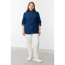 Ekol Fermuarlı Kapak Cepli Mont Indıgo 06302