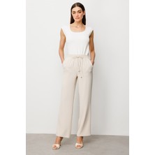 Ekol Bol Paça Krep Pantolon Kum 02062