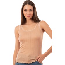 Özkan Underwear 23493 Kadın Transferli Ribana Esnek Yumuşak Kalın Askılı Atlet