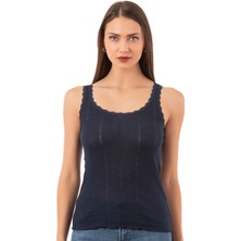 Özkan Underwear 23493 Kadın Transferli Ribana Esnek Yumuşak Kalın Askılı Atlet