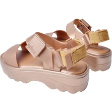 Melissa Kick Off Kadın Kalın Taban Gold Sandalet