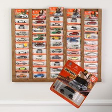 Regular Kart Rafı, Hot Wheels ,matchbox Uyumlu Regular Kart Doğal Ahşap Sergileme Vitrini