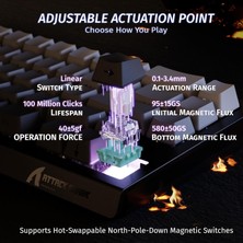 Attack Shark X68HE Rapid Trigger 0.125MS Manyatik Switch Rgb App Uygulamalı Gaming Oyuncu Klavye