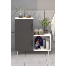 Moonlife 2 Kapaklı L Çok Amaçlı Banyo Dolabı Antrasit