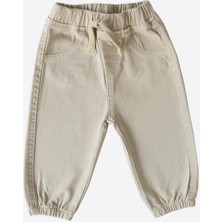 Organik Gabardin Bebek Pantolon Bej