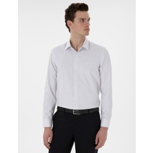 Pierre Cardin Erkek Gri Slim Fit Kareli Uzun Kollu Gömlek 50304550-VR024