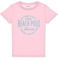 U.S. Polo Assn. Erkek Çocuk Açık Pembe Bisiklet Yaka Tişört 50307129-VR078