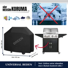 Breen Siyah Barbekü Koruma Örtüsü, Gazlı Mangal Koruma Kılıfı, Su Geçirmez, Toz Geçirmez, Rüzgar Geçirmez