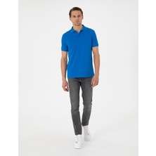 Pierre Cardin Erkek Saks Slim Fit %100 Pamuk Polo Yaka Basic Tişört 50306448-VR045
