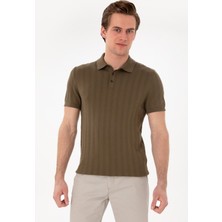U.S. Polo Assn. Erkek Slim Fit Polo Yaka Haki Triko Tişört 50306474-VR027