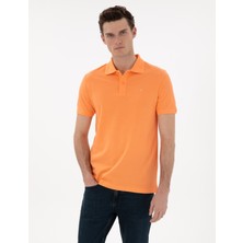 Pierre Cardin Erkek Turuncu Slim Fit Kıvrılmaz Polo Yaka Basic Tişört 50302561-VR186