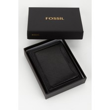 Fossil Kutulu  Deri Ekstra Kartlıklı Siyah Erkek El Portföyü Kartlık Cüzdan